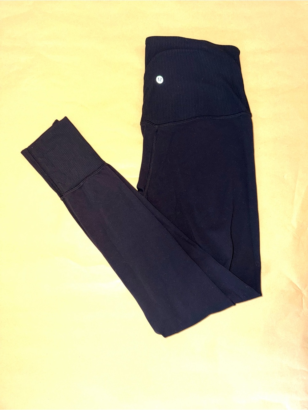 lululemon athletica Black High-Rise Ribbed Waist Leggings